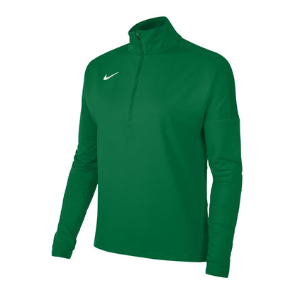 Pine Green - Side - Nike Womens-Ladies Funnel Neck Regular Long-Sleeved Top