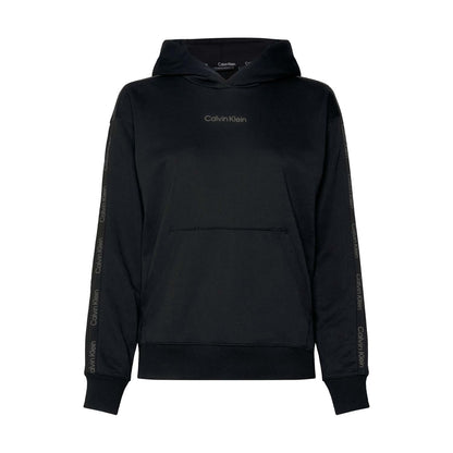 Black - Front - Calvin Klein Womens-Ladies Logo Sport Hoodie