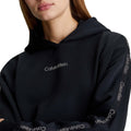 Black - Side - Calvin Klein Womens-Ladies Logo Sport Hoodie