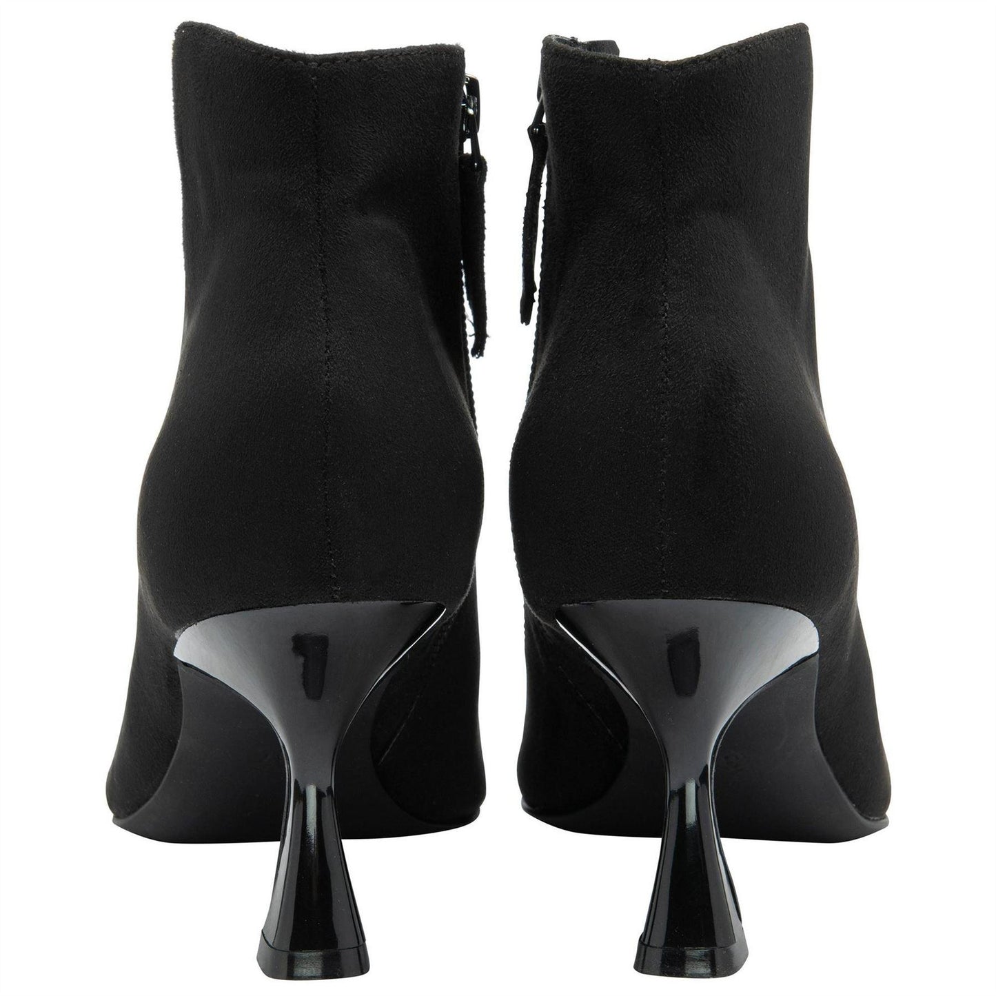 Black - Back - Lotus Shoes Womens-Ladies Amelia Faux Suede Kitten Heel Ankle Boots