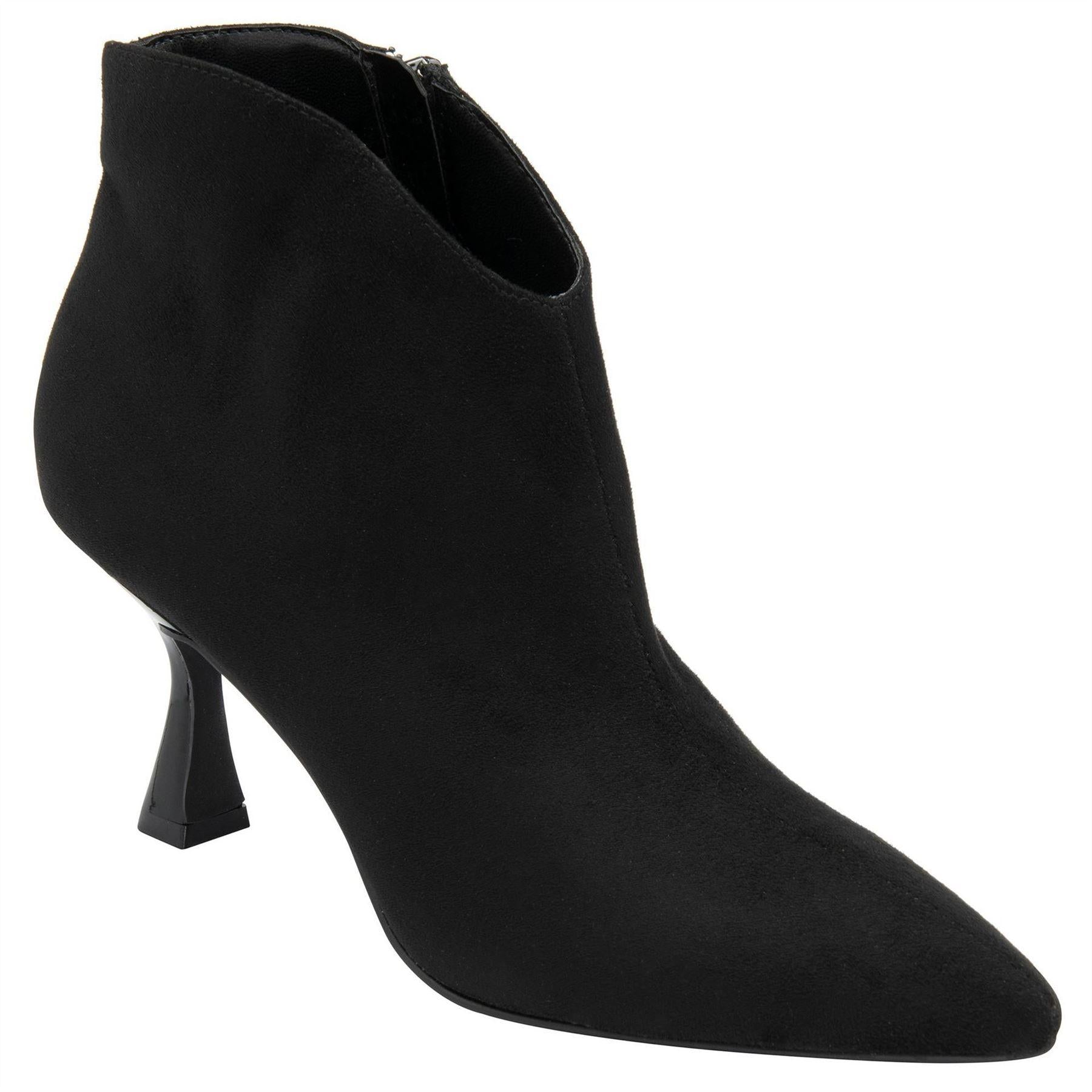 Black - Lifestyle - Lotus Shoes Womens-Ladies Amelia Faux Suede Kitten Heel Ankle Boots