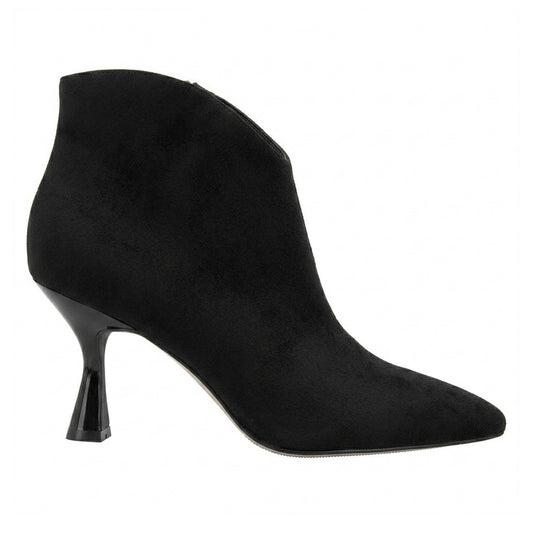Black - Front - Lotus Shoes Womens-Ladies Amelia Faux Suede Kitten Heel Ankle Boots