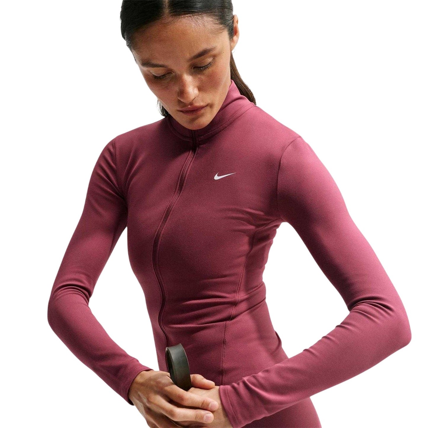 Pink Smoke - Side - Nike Womens-Ladies Full Zip Training Performance Jacket