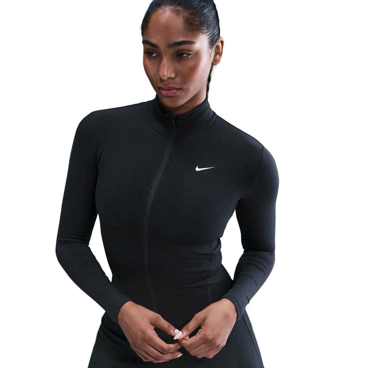 Black - Side - Nike Womens-Ladies Full Zip Training Performance Jacket