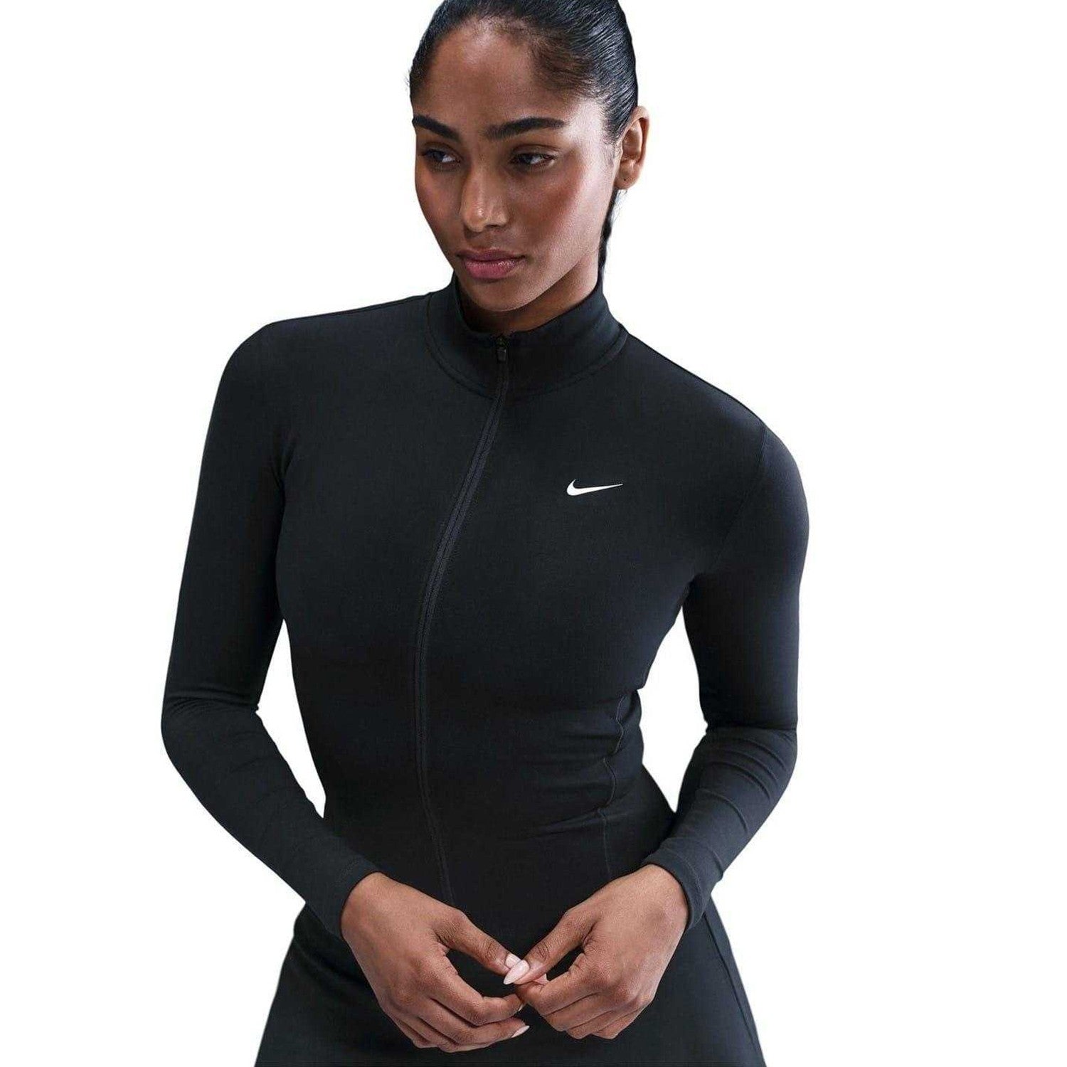 Black - Side - Nike Womens-Ladies Full Zip Training Performance Jacket