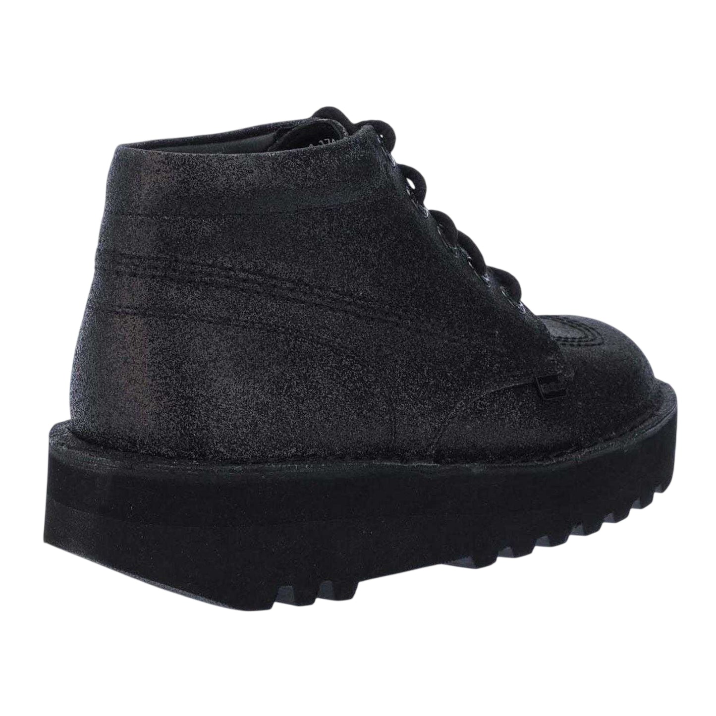 Black - Back - Kickers Womens-Ladies Hi Stack Glitter Leather Boots