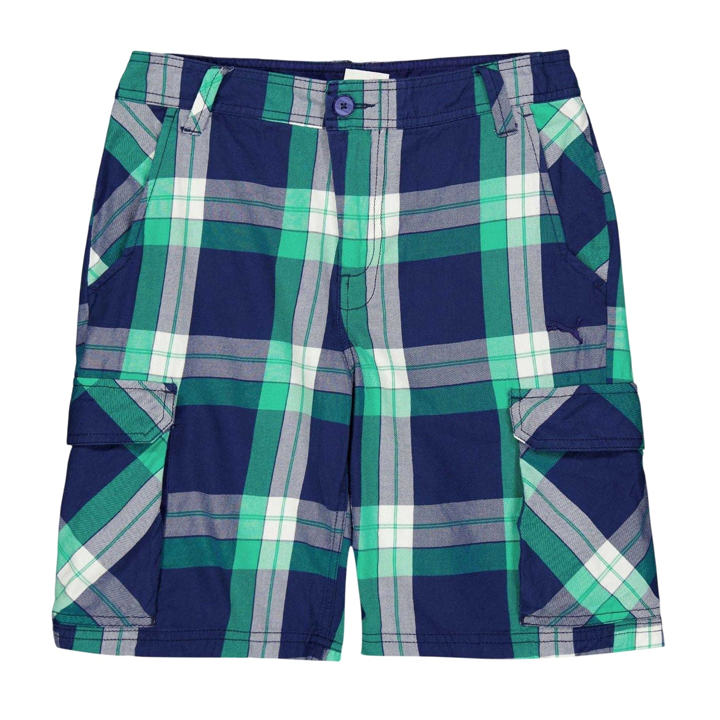 Green - Front - Puma Childrens-Kids Checked Beach Shorts