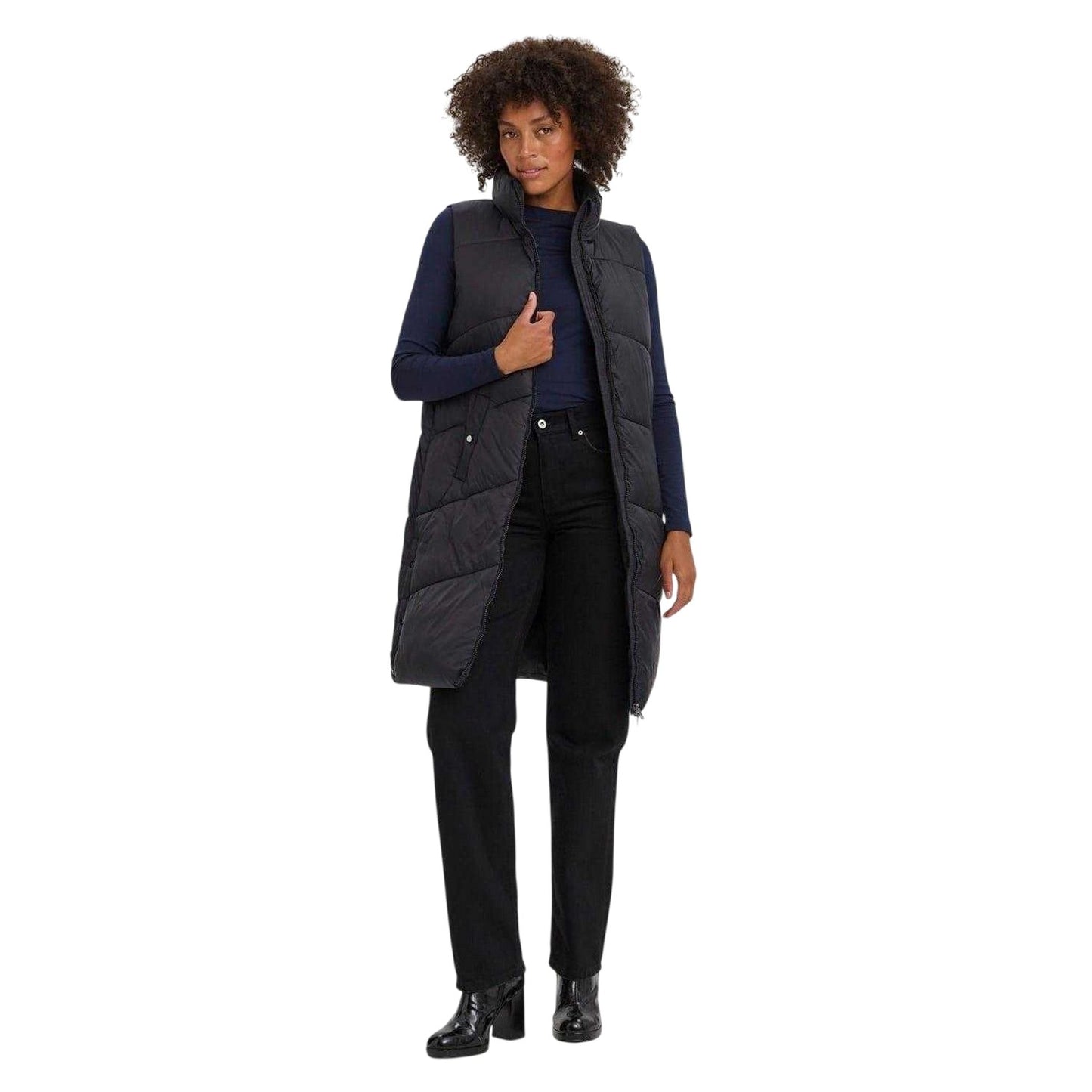 Black - Lifestyle - Vero Moda Womens-Ladies Uppsala Lightweight Relaxed Fit Gilet