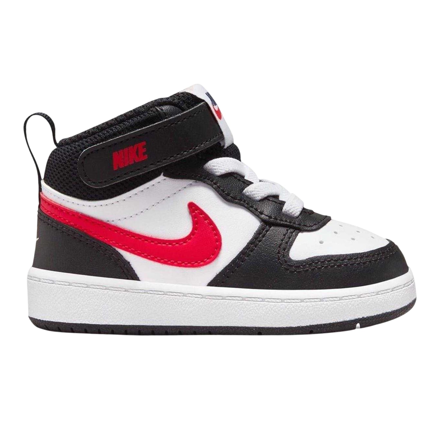 White-Black-Red - Front - Nike Baby Court Borough High Top Trainers