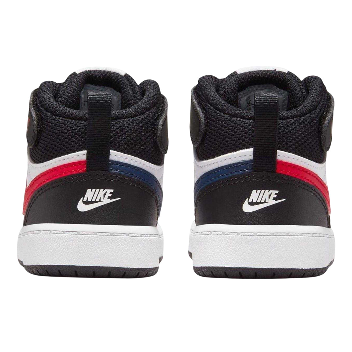 White-Black-Red - Back - Nike Baby Court Borough High Top Trainers