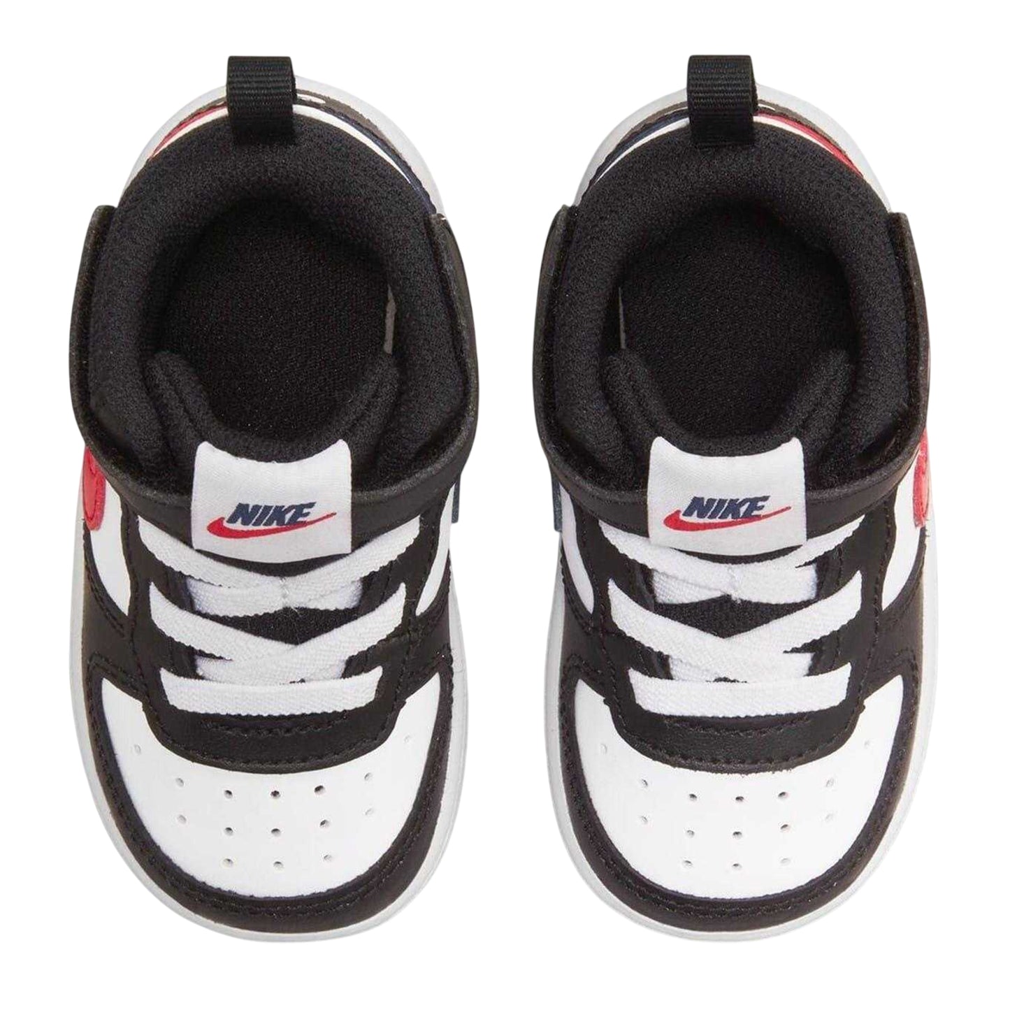 White-Black-Red - Side - Nike Baby Court Borough High Top Trainers