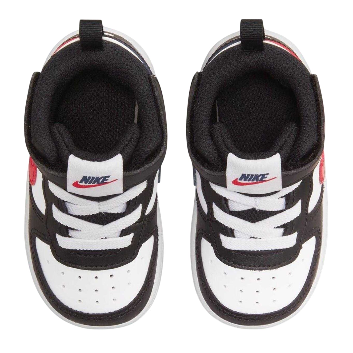 White-Black-Red - Side - Nike Baby Court Borough High Top Trainers