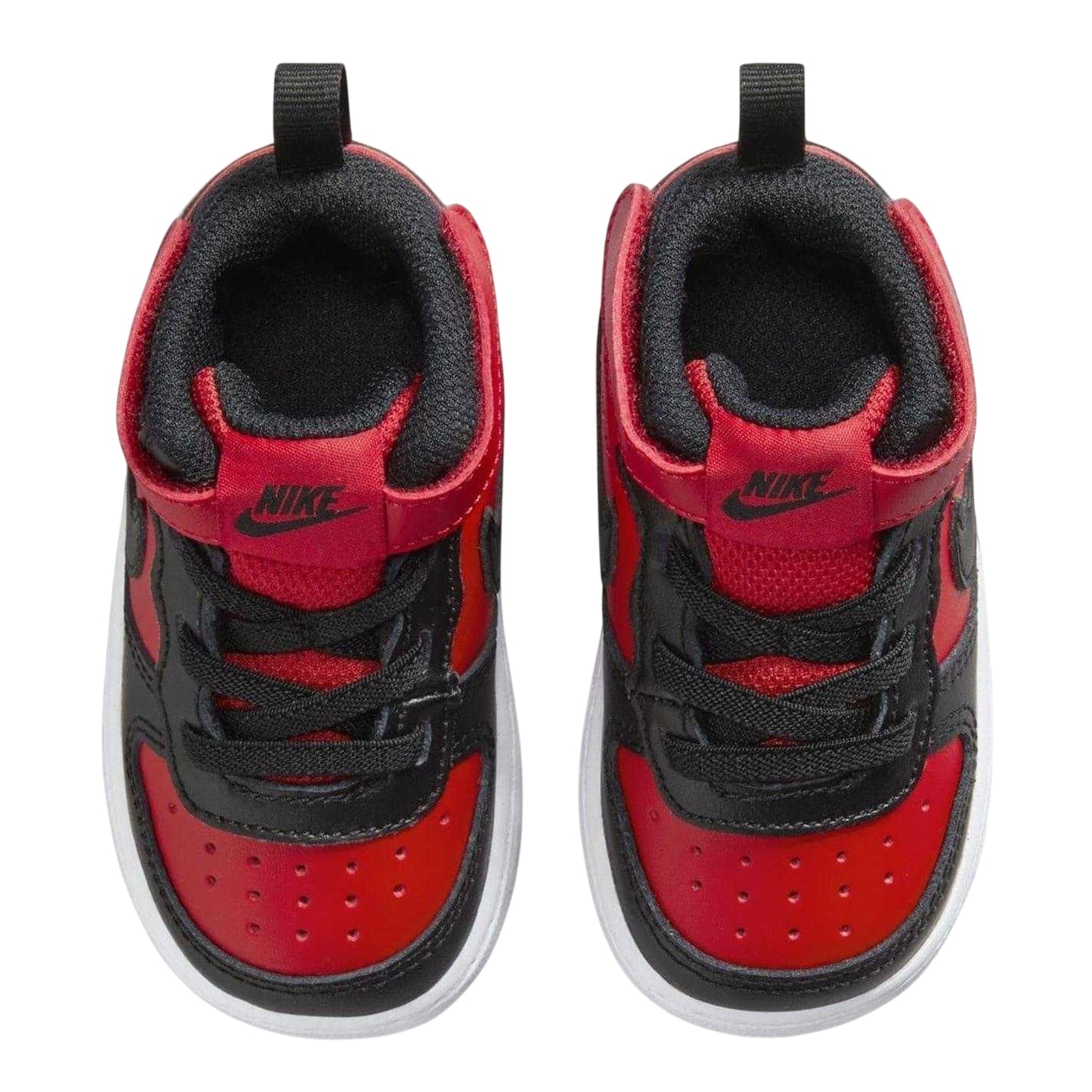 Red-Black - Side - Nike Baby Court Borough High Top Trainers