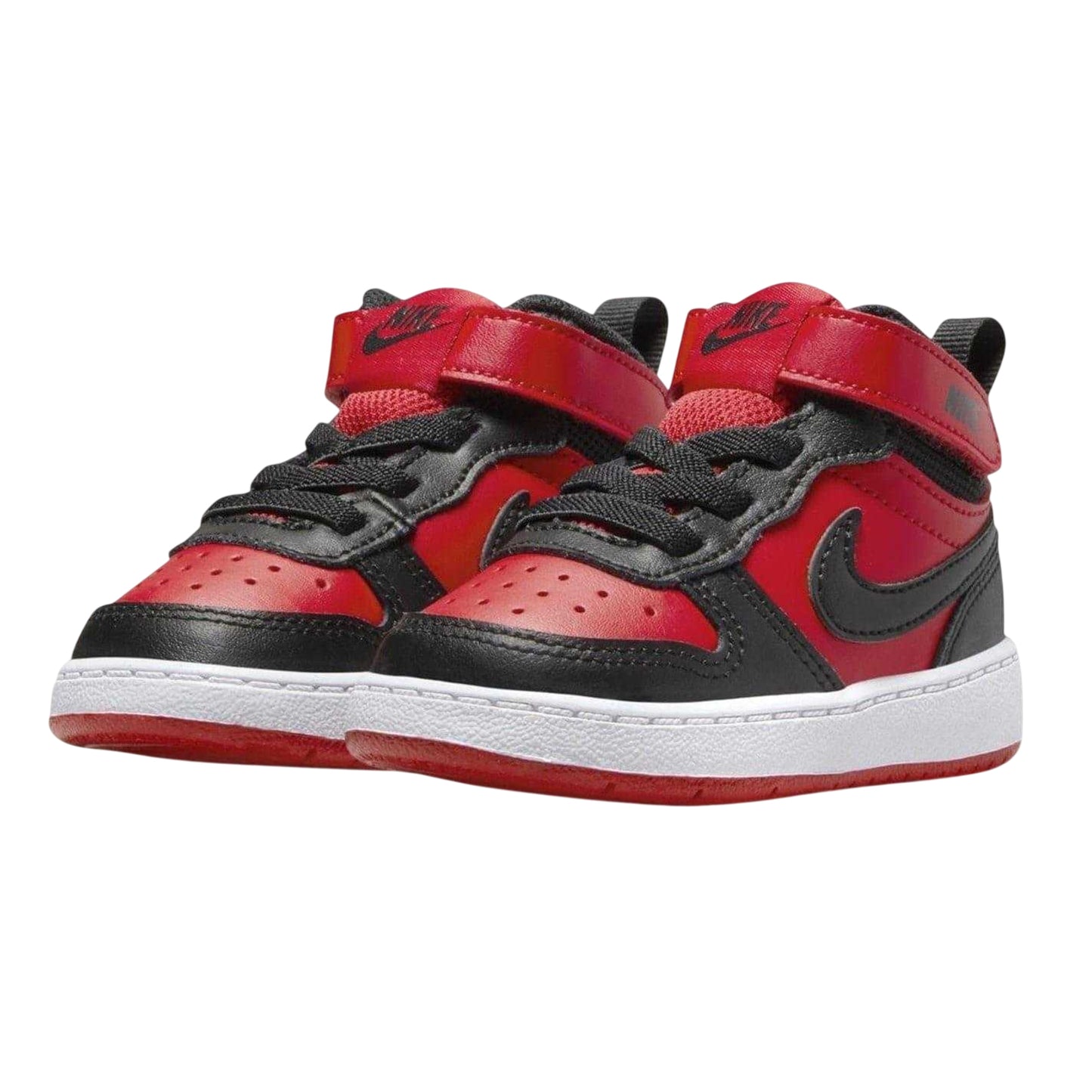 Red-Black - Pack Shot - Nike Baby Court Borough High Top Trainers