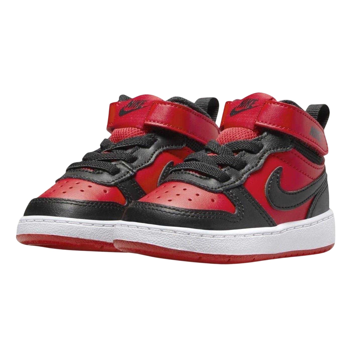 Red-Black - Pack Shot - Nike Baby Court Borough High Top Trainers