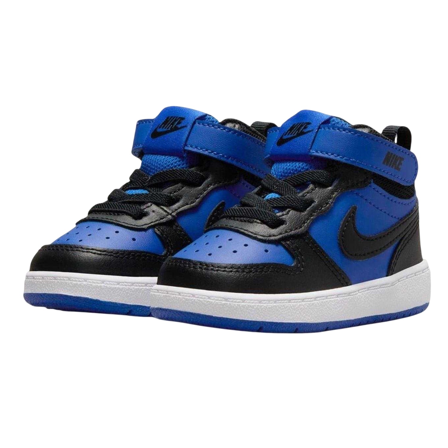 Royal Blue-Black - Pack Shot - Nike Baby Court Borough High Top Trainers