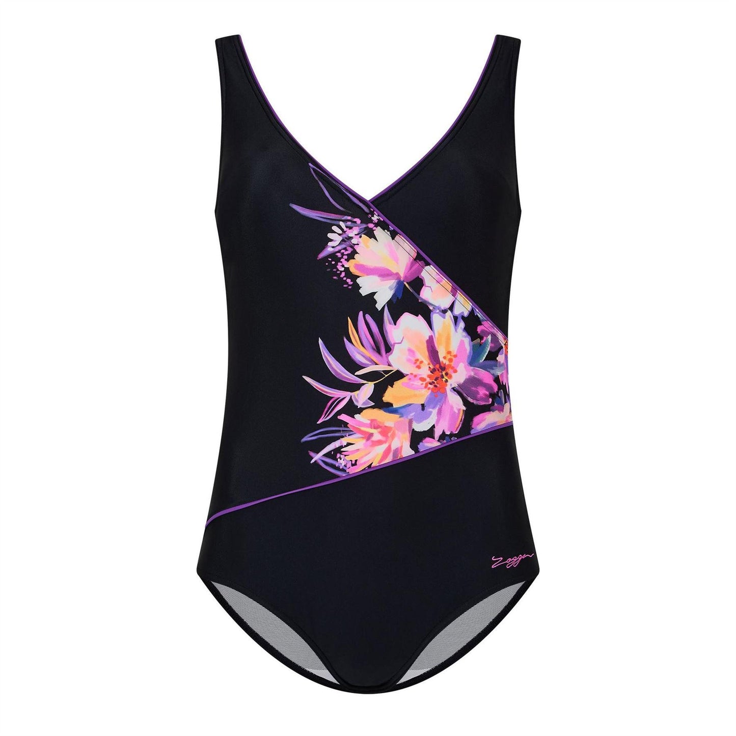 Black - Front - Zoggs Womens-Ladies One Piece Swimsuit
