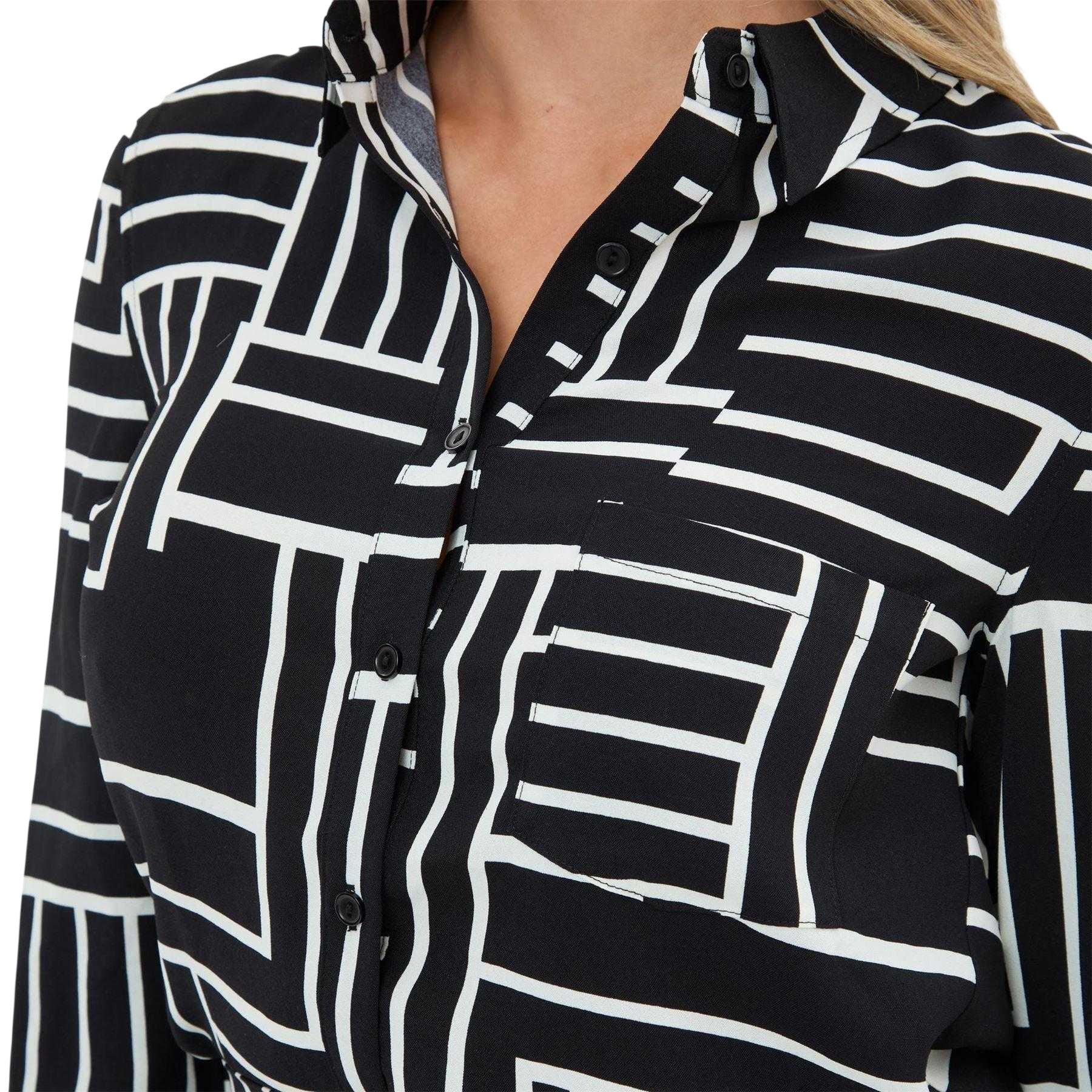 Monochrome - Side - I Saw It First Womens-Ladies Graphic Print Crepe Long-Sleeved Co-ord Set