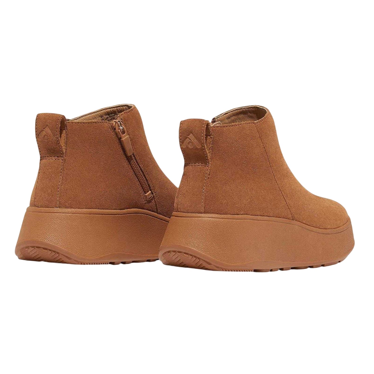 Tan - Back - FitFlop Womens-Ladies Mode Suede Flatform Ankle Boots