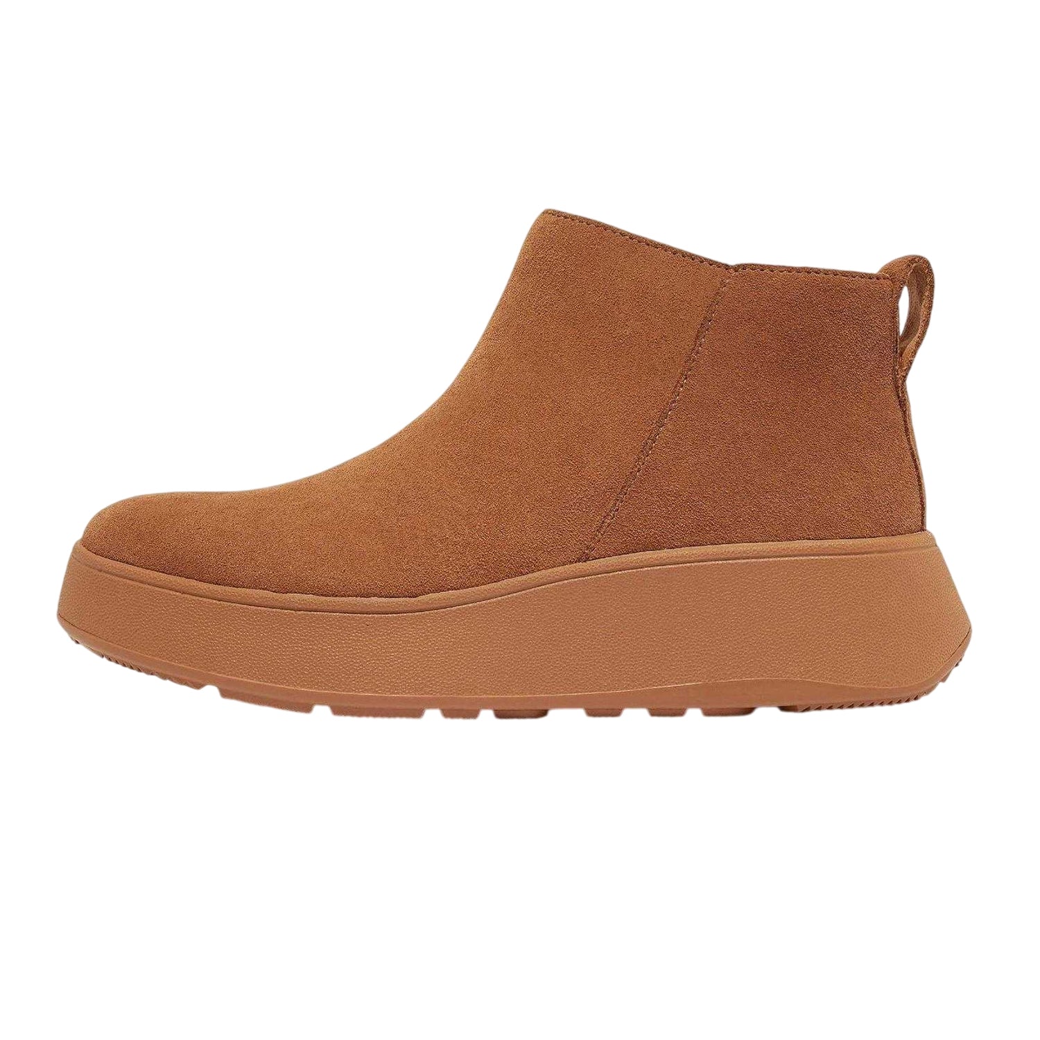 Tan - Side - FitFlop Womens-Ladies Mode Suede Flatform Ankle Boots