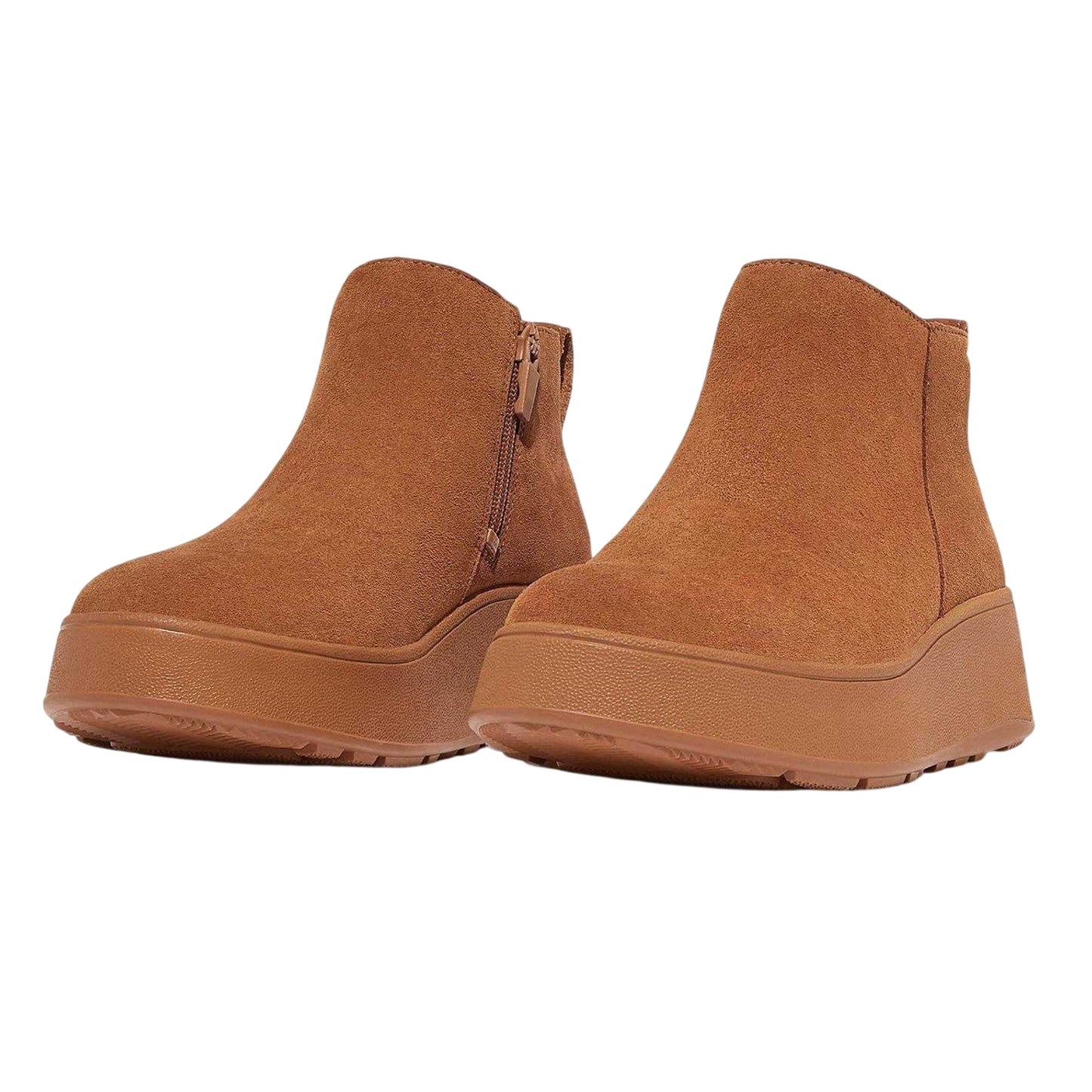 Tan - Lifestyle - FitFlop Womens-Ladies Mode Suede Flatform Ankle Boots