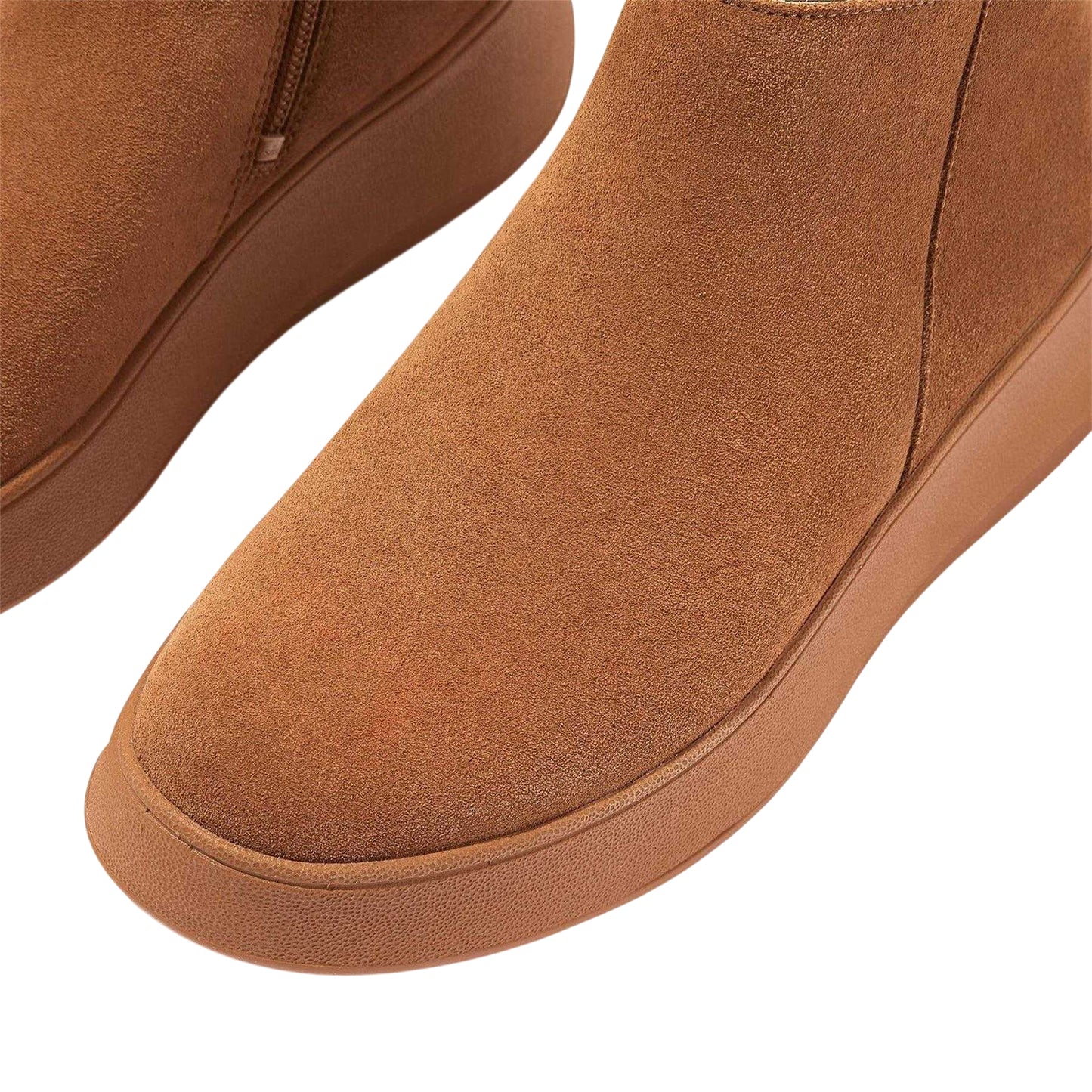 Tan - Pack Shot - FitFlop Womens-Ladies Mode Suede Flatform Ankle Boots