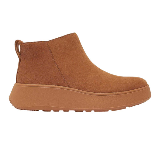 Tan - Front - FitFlop Womens-Ladies Mode Suede Flatform Ankle Boots