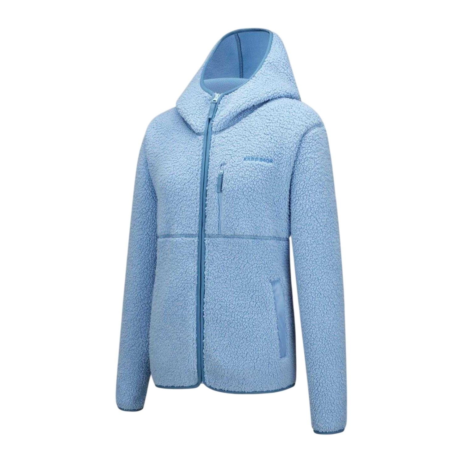 Blue - Side - Karrimor Womens-Ladies Tundra Sherpa Fleece Lightweight Hooded Jacket