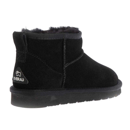 Black - Back - EverAu Womens-Ladies Finch Ultra Mini Classic Suede Ankle Boots