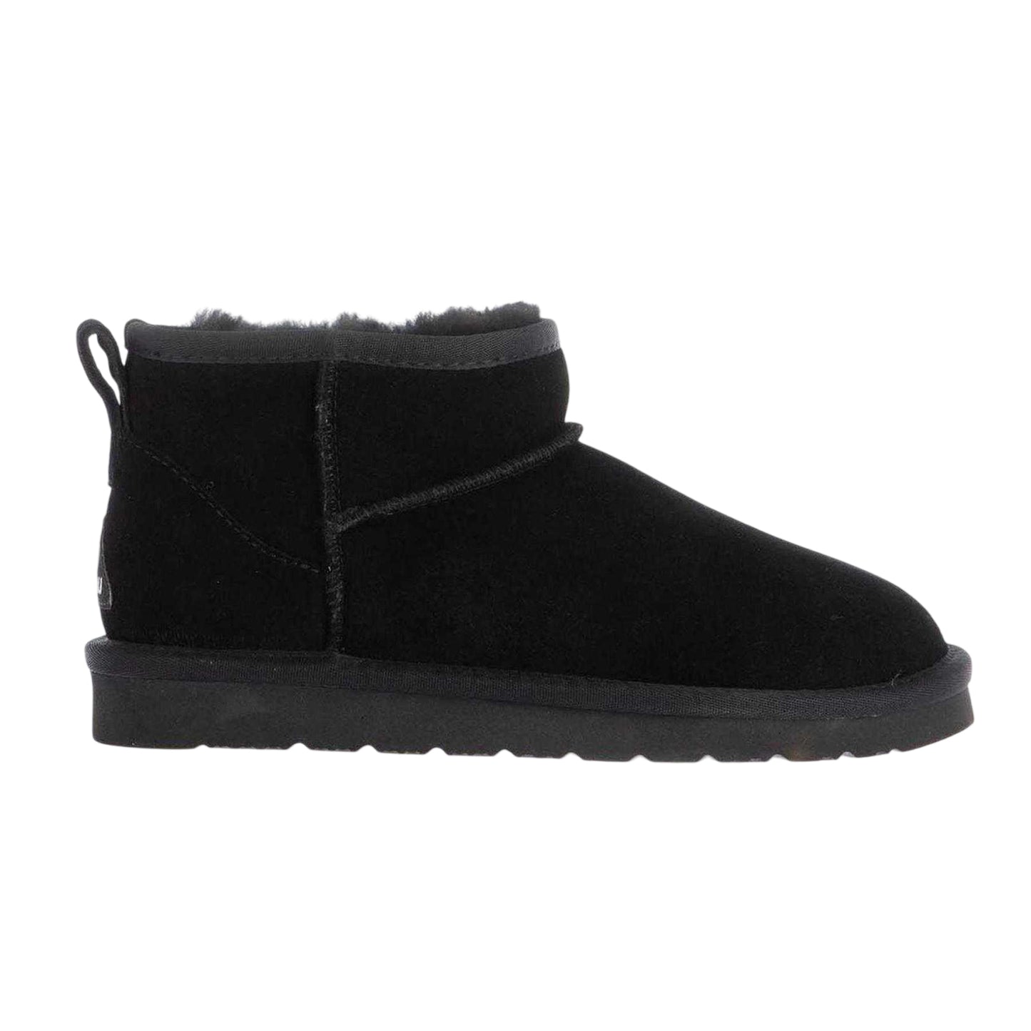 Black - Side - EverAu Womens-Ladies Finch Ultra Mini Classic Suede Ankle Boots