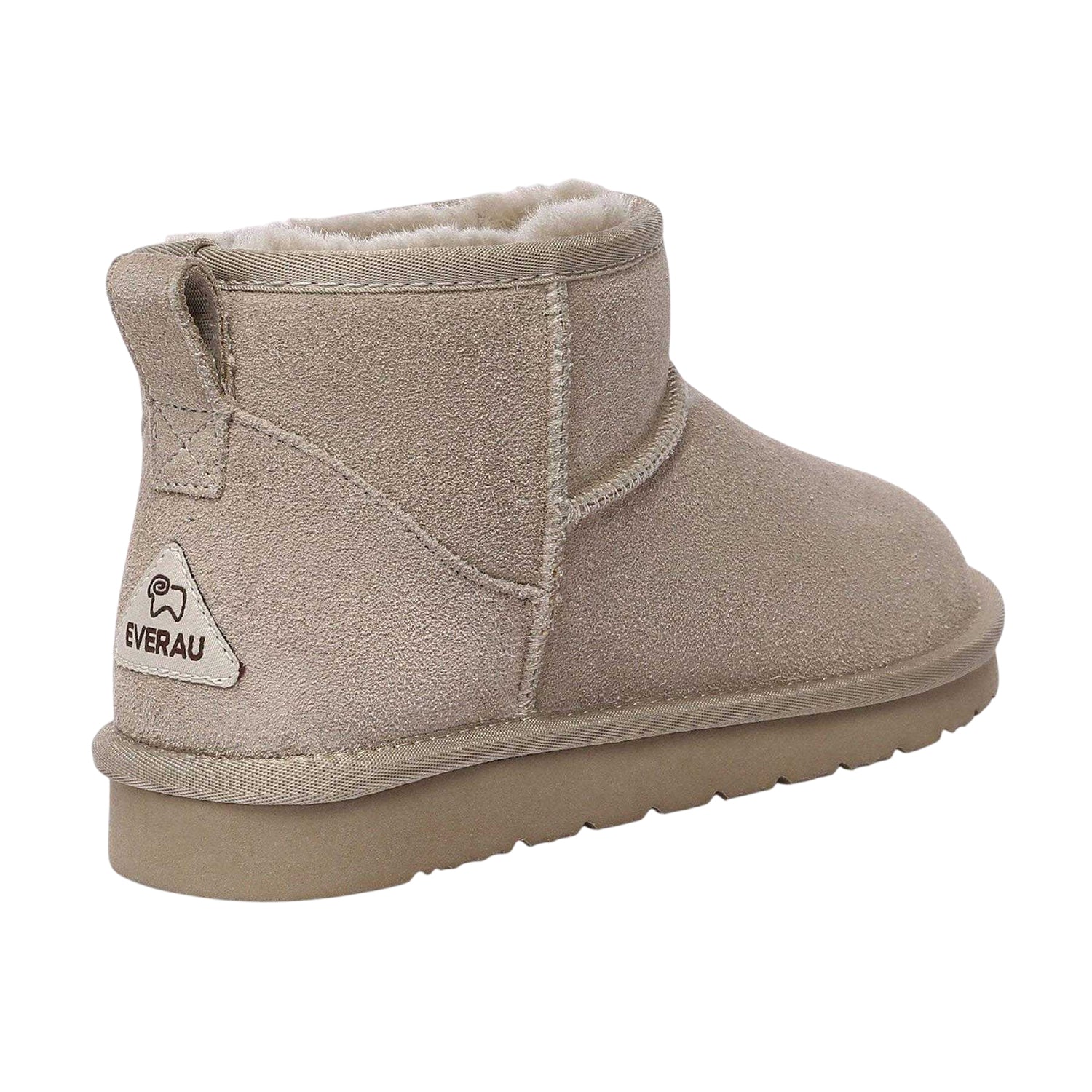 Sand - Back - EverAu Womens-Ladies Finch Ultra Mini Classic Suede Ankle Boots