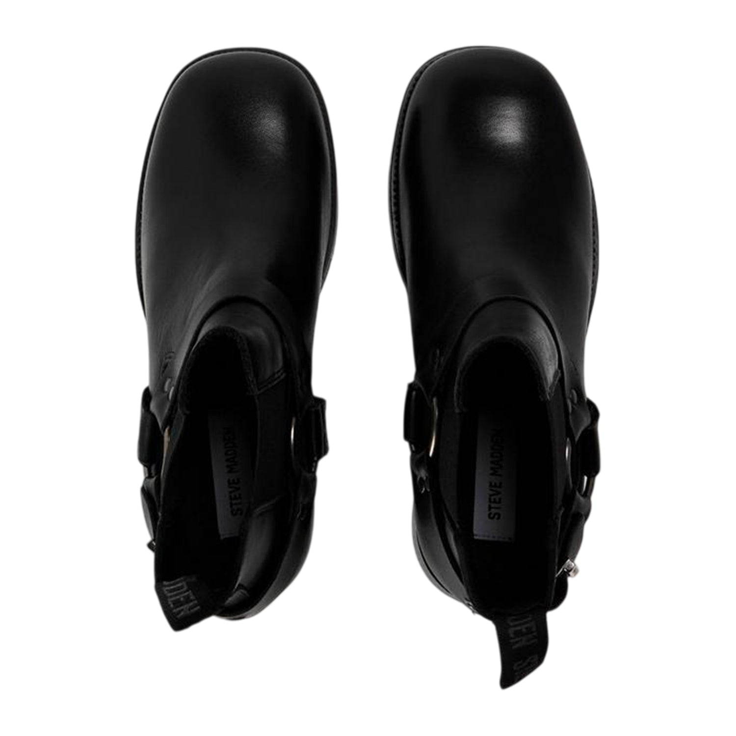 Black - Side - Steve Madden Womens-Ladies Antonn Leather Chelsea Boots