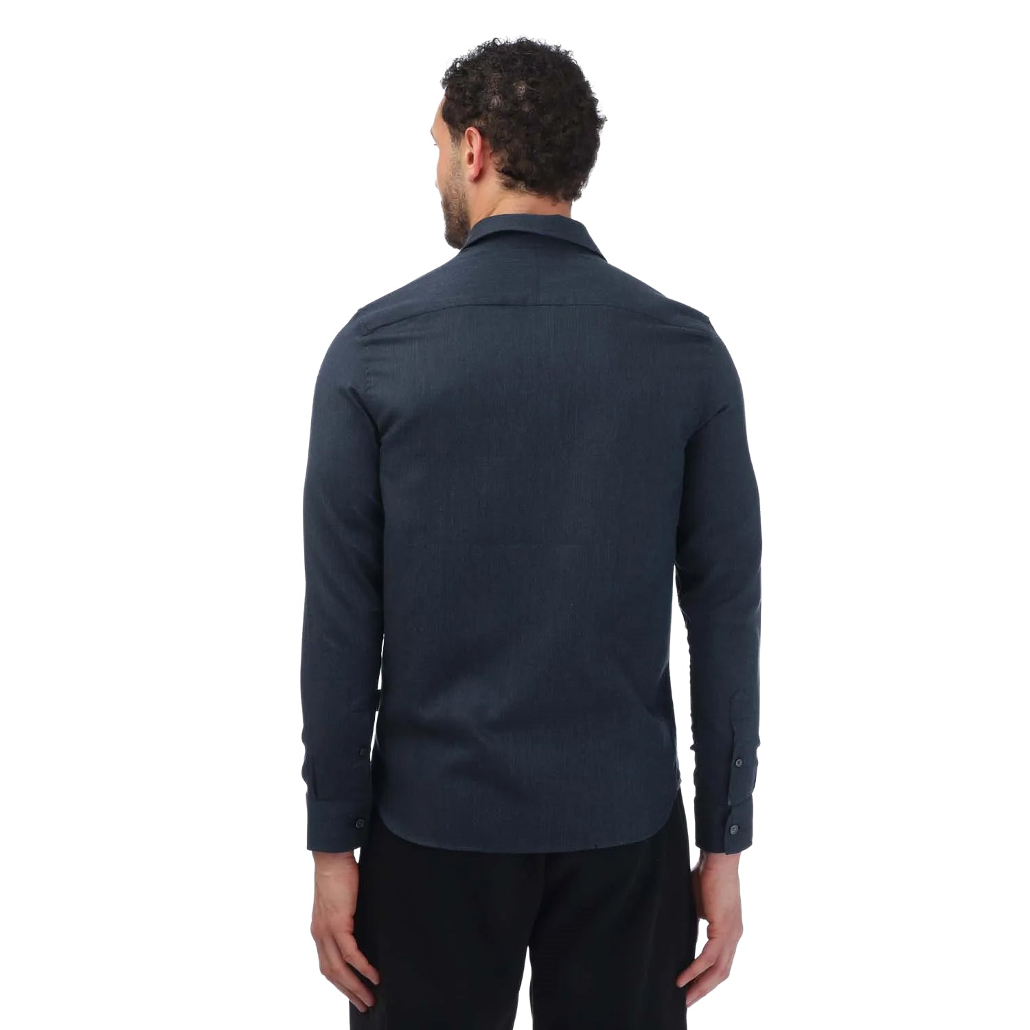 Navy - Back - Ted Baker Mens Crotone Herringbone Long-Sleeved Shirt