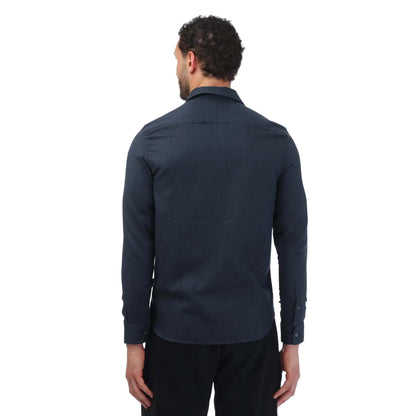 Navy - Back - Ted Baker Mens Crotone Herringbone Long-Sleeved Shirt