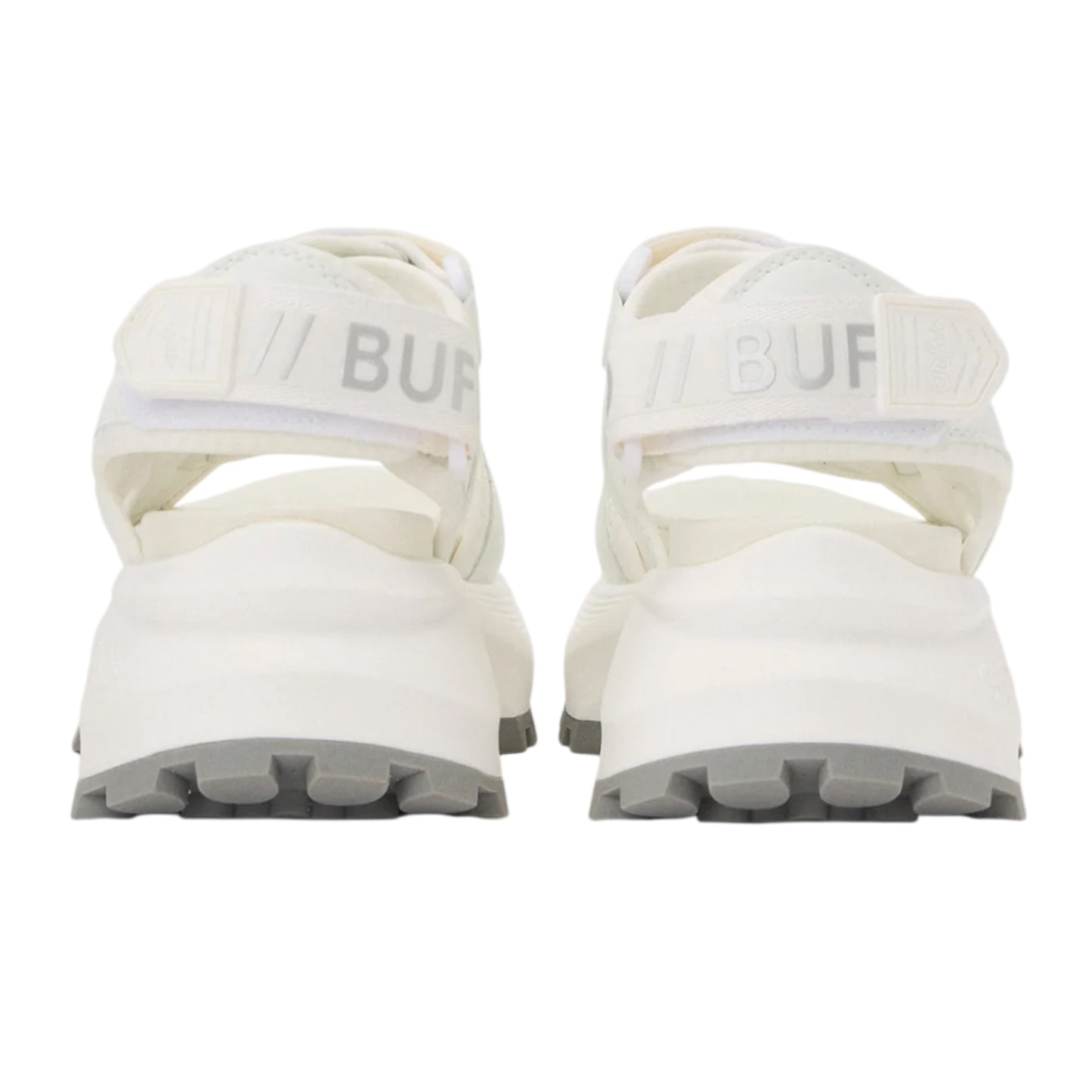 White - Back - Buffalo Womens-Ladies Vegan Flatform Sandals