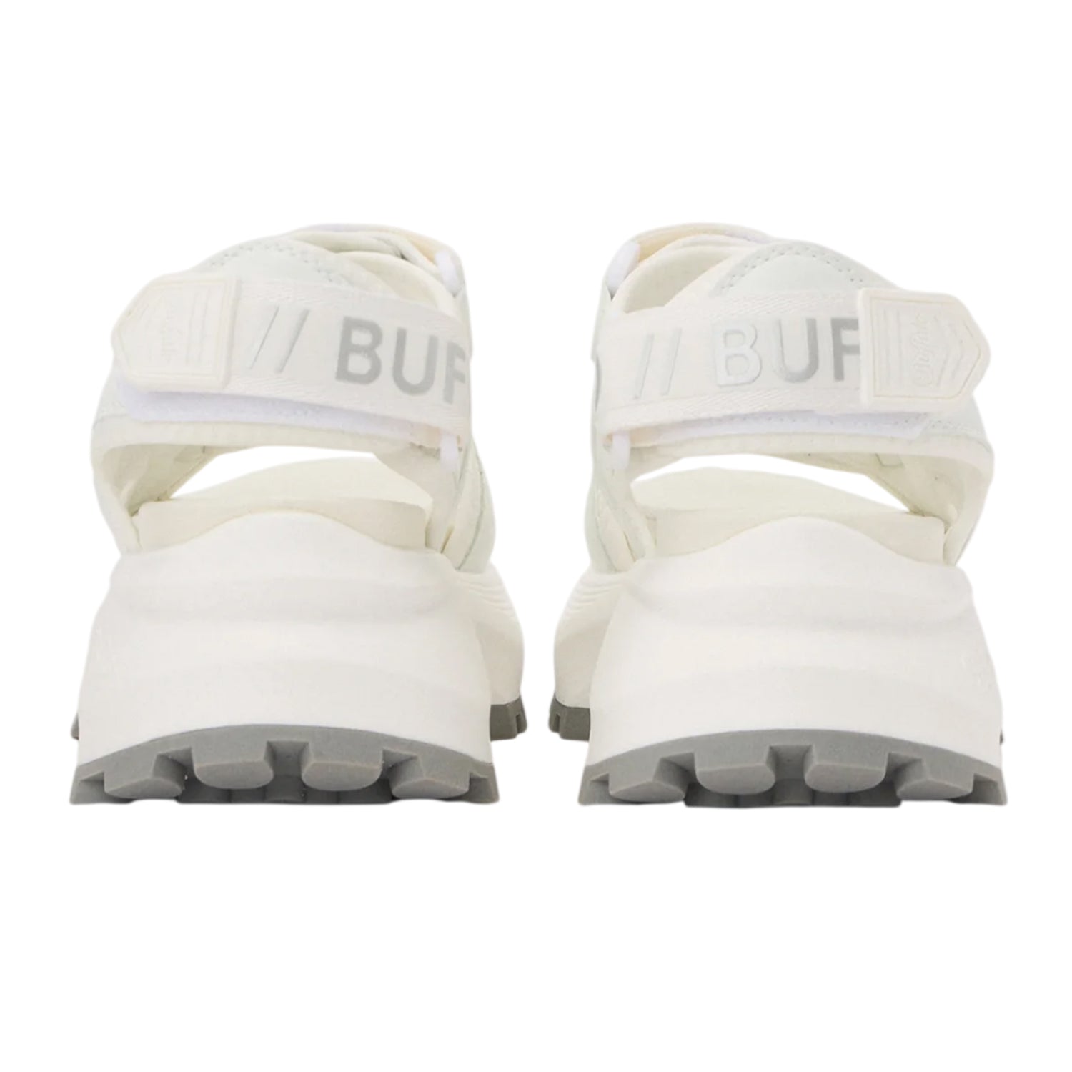 White - Back - Buffalo Womens-Ladies Vegan Flatform Sandals
