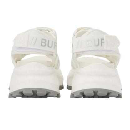 White - Back - Buffalo Womens-Ladies Vegan Flatform Sandals
