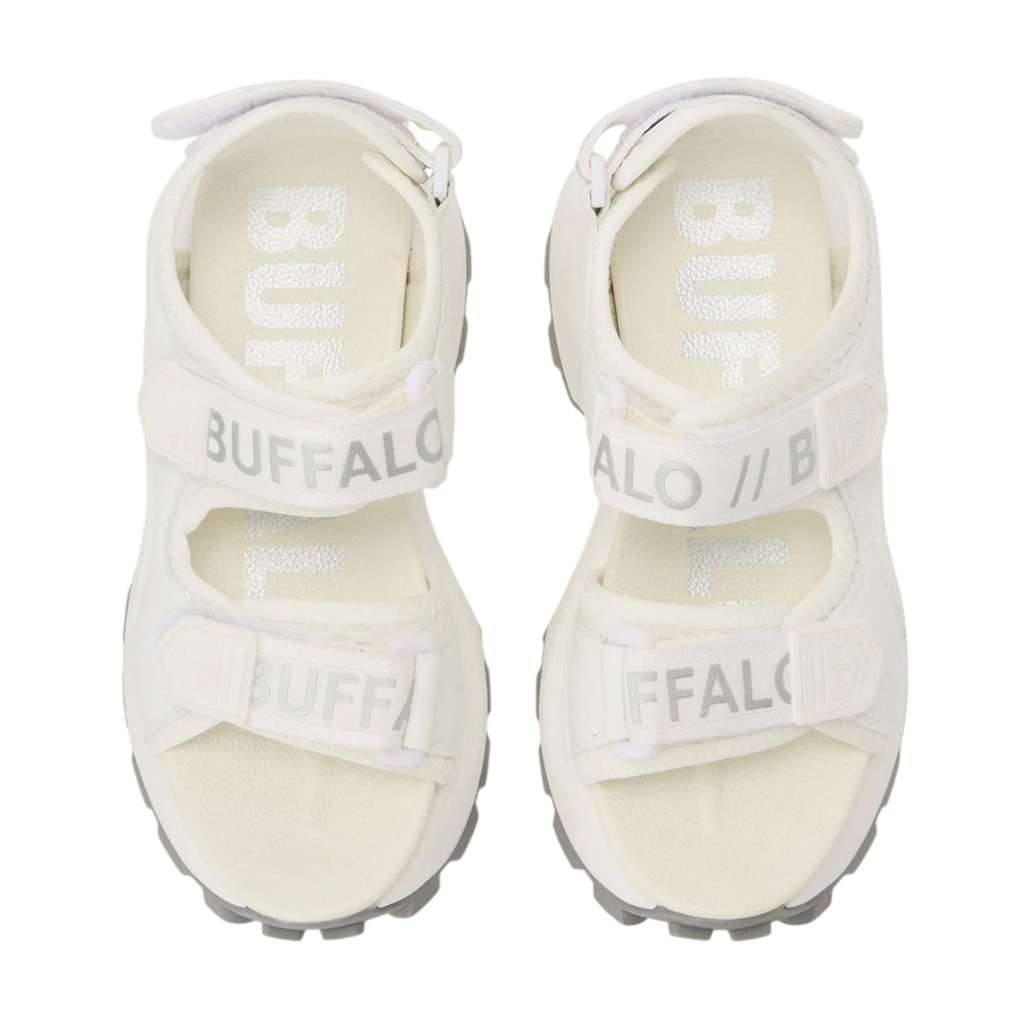 White - Lifestyle - Buffalo Womens-Ladies Vegan Flatform Sandals