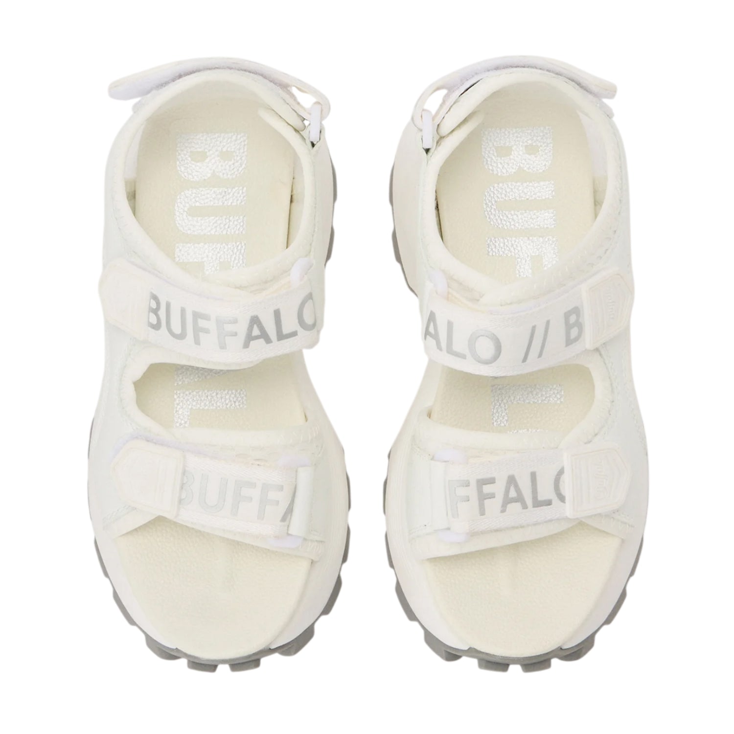 White - Lifestyle - Buffalo Womens-Ladies Vegan Flatform Sandals