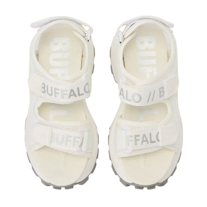 White - Lifestyle - Buffalo Womens-Ladies Vegan Flatform Sandals