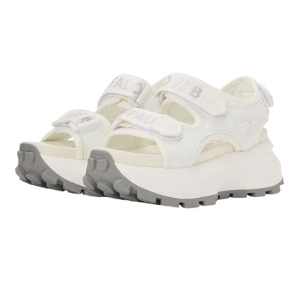 White - Close up - Buffalo Womens-Ladies Vegan Flatform Sandals