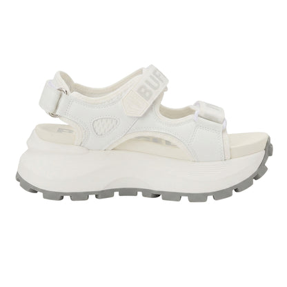 White - Front - Buffalo Womens-Ladies Vegan Flatform Sandals