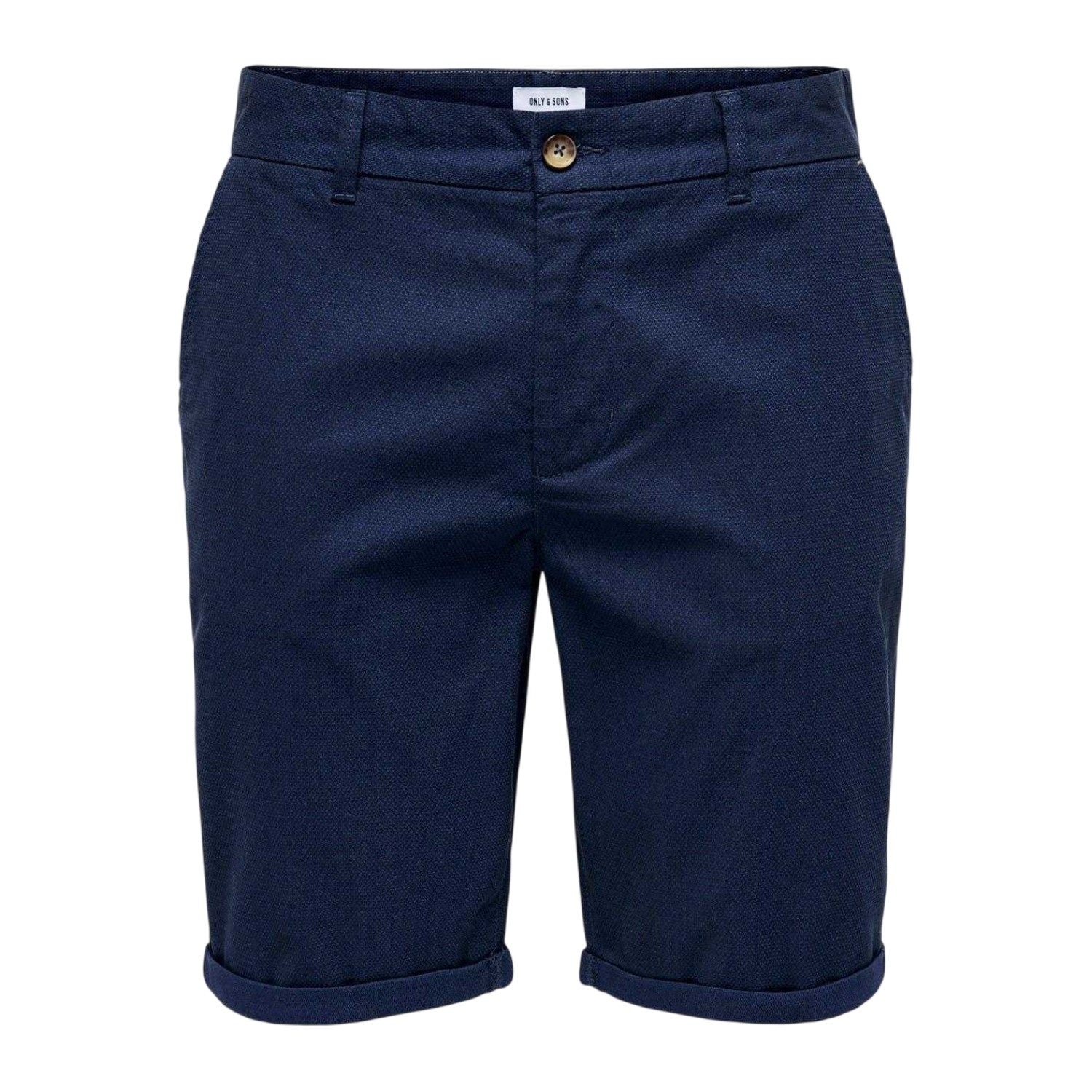 Dark Navy - Front - Only Mens Regular Shorts