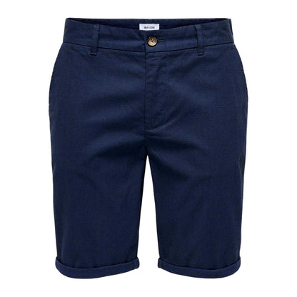 Dark Navy - Front - Only Mens Regular Shorts