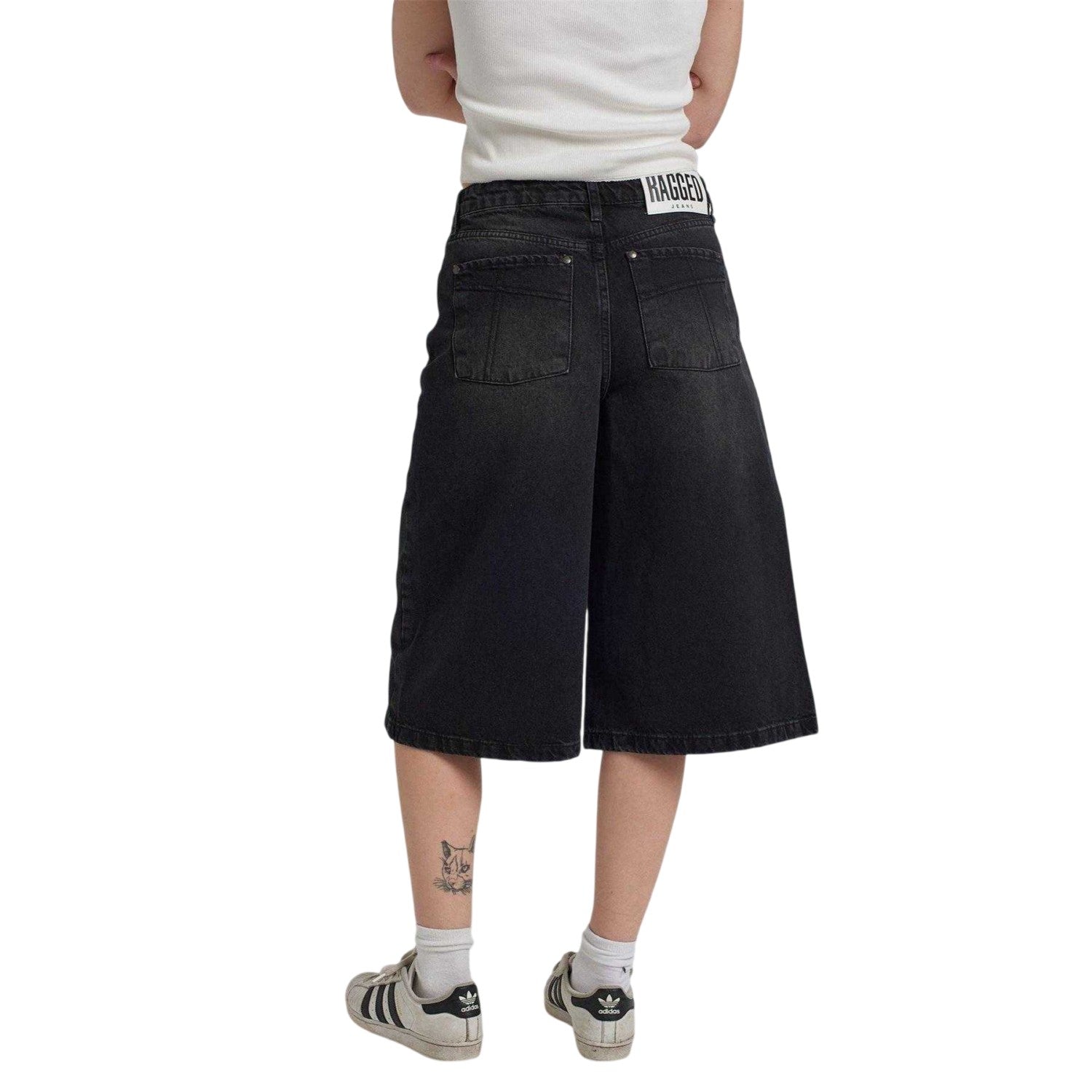 Charcoal - Back - The Ragged Priest Womens-Ladies Release Denim Shorts