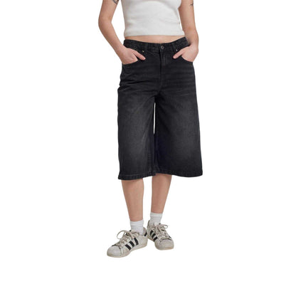 Charcoal - Front - The Ragged Priest Womens-Ladies Release Denim Shorts