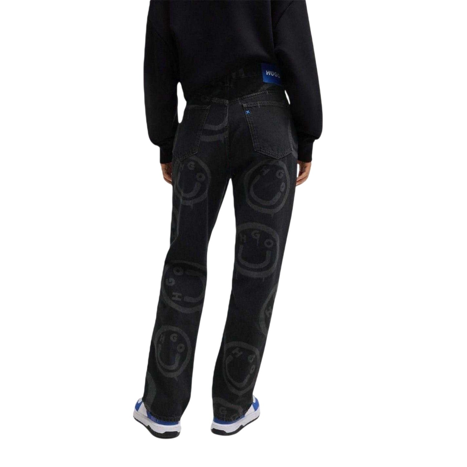Black - Back - Hugo Mens Nate Graphic Print Jeans