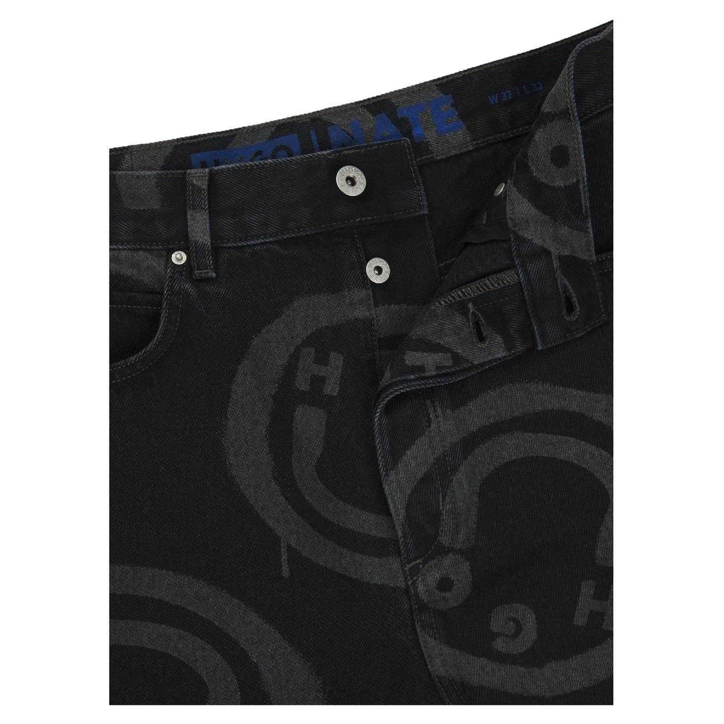 Black - Side - Hugo Mens Nate Graphic Print Jeans