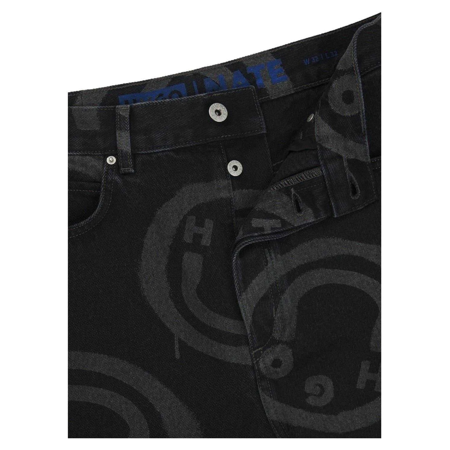 Black - Side - Hugo Mens Nate Graphic Print Jeans