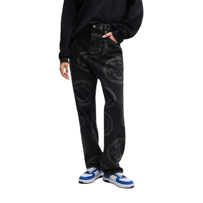 Black - Lifestyle - Hugo Mens Nate Graphic Print Jeans